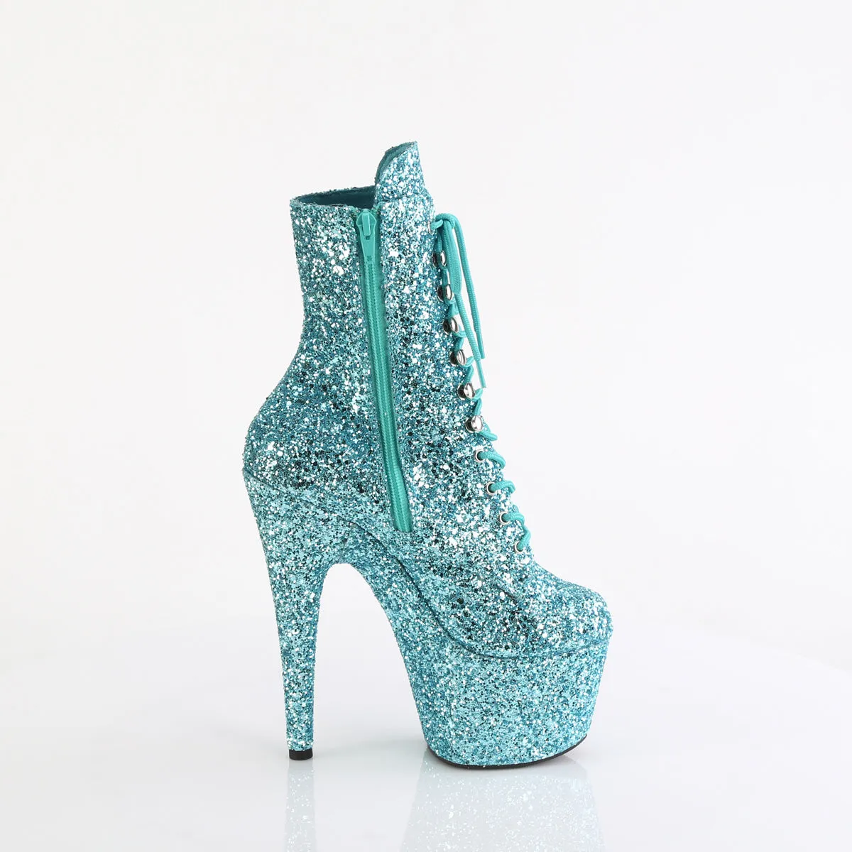Adore 1020GWR Turquoise Glitter 7" Heel Platform Ankle Boots -Direct