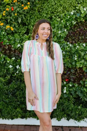 Amelia Pastel Stripe Tunic Dress