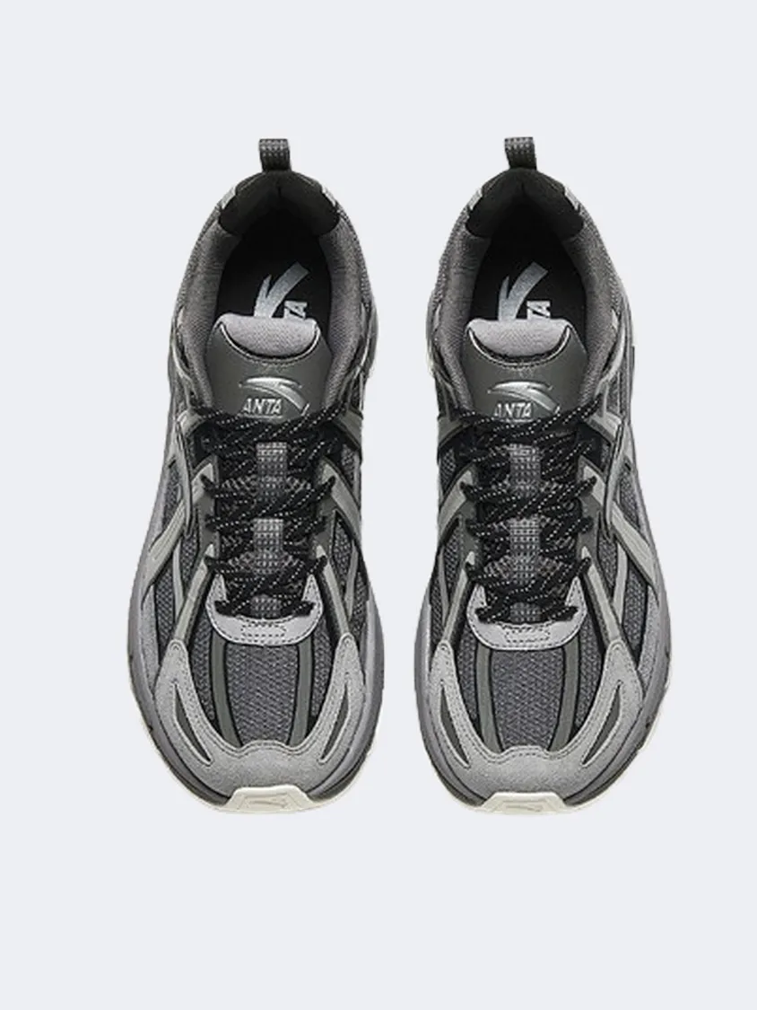 Anta Retro Men Running Sneakers Grey/Black/Sandstorm