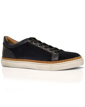 Binetto Navy Suede Leather Sneaker