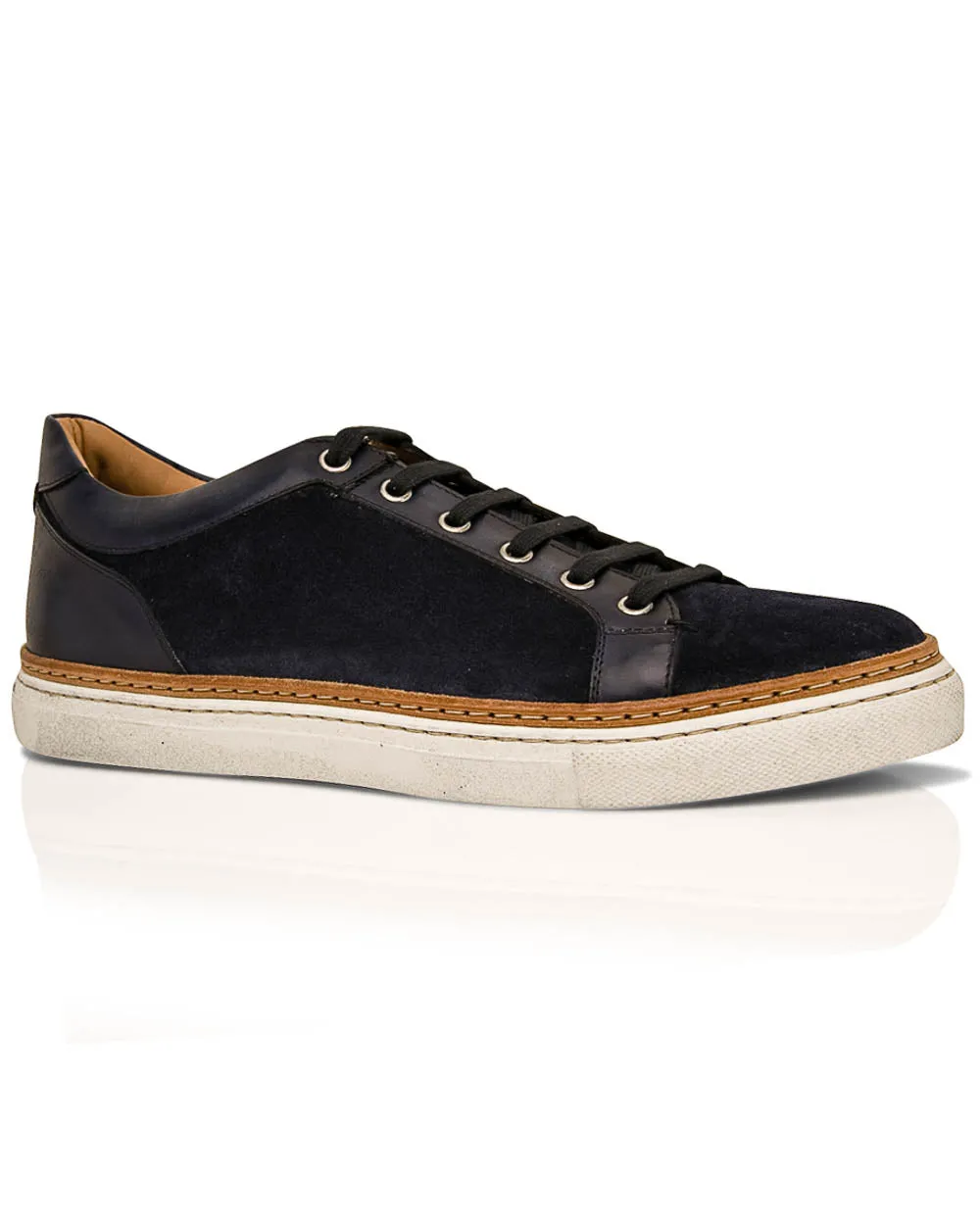 Binetto Navy Suede Leather Sneaker