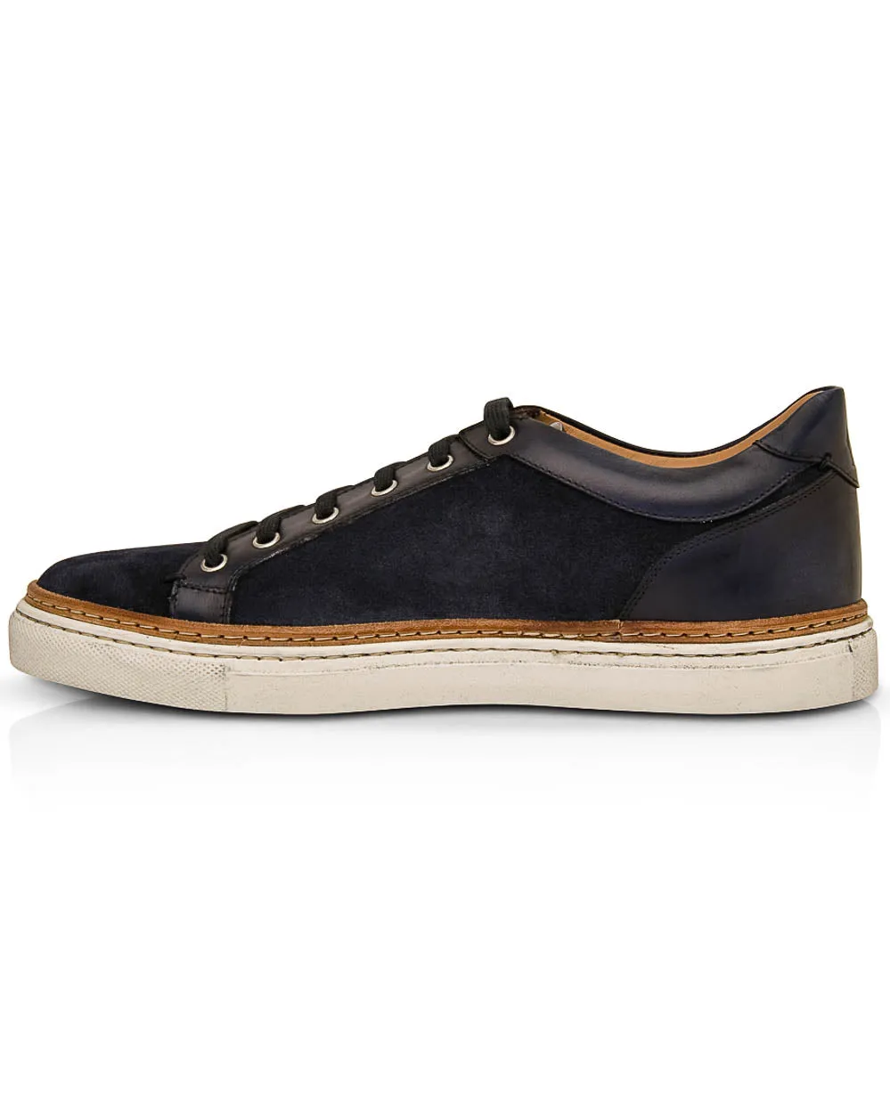 Binetto Navy Suede Leather Sneaker