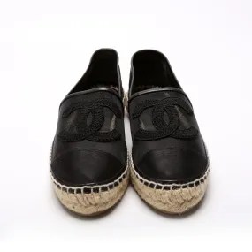 CC Cap Toe Mesh Espadrilles Size 36 Black
