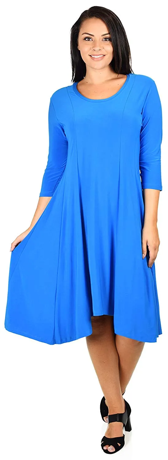 Dare2bstylish Plus Size Mid Calf Midi A Line Dress
