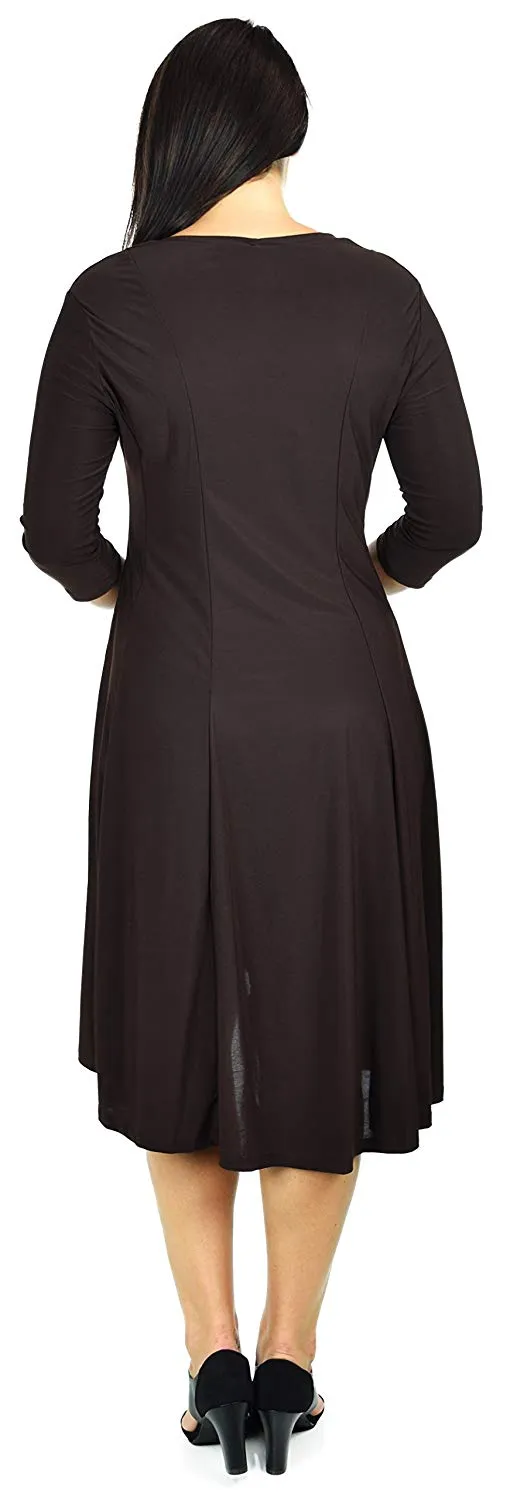 Dare2bstylish Plus Size Mid Calf Midi A Line Dress