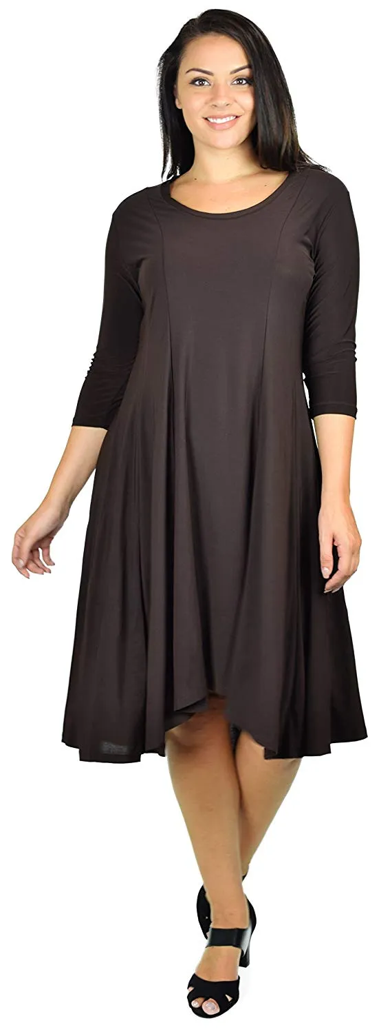 Dare2bstylish Plus Size Mid Calf Midi A Line Dress