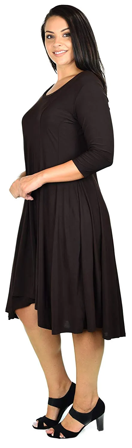 Dare2bstylish Plus Size Mid Calf Midi A Line Dress