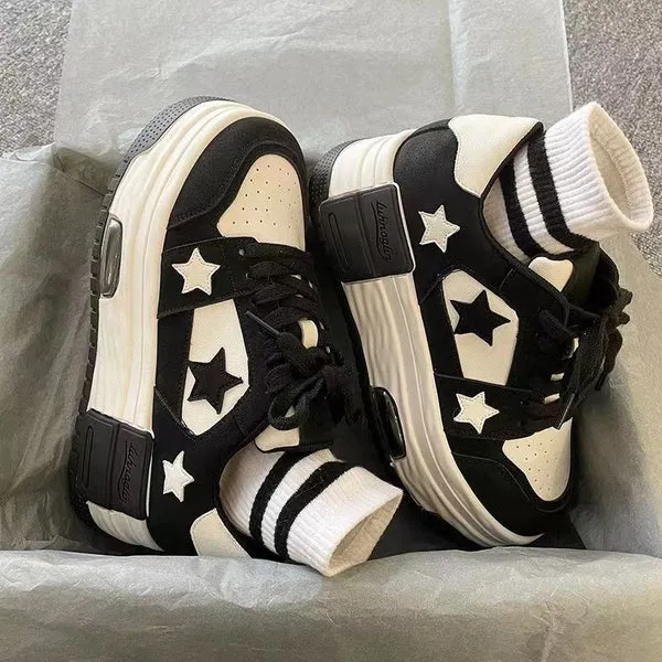 Dark High Heel Sneakers