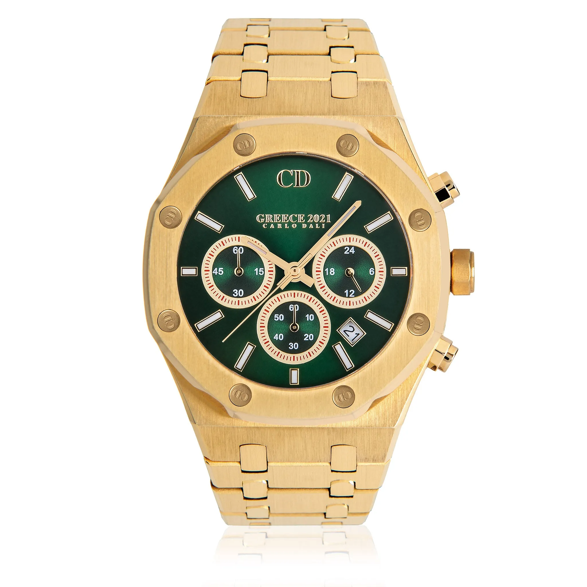 GREECE 2021 Chronograph metal GREEN LIMITED wrist watch