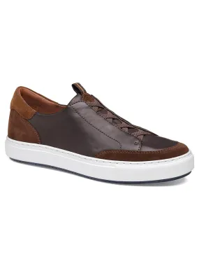 J & M Collection Anson Stretch Lace-to-Toe in Dark Brown English Suede/Sheepskin