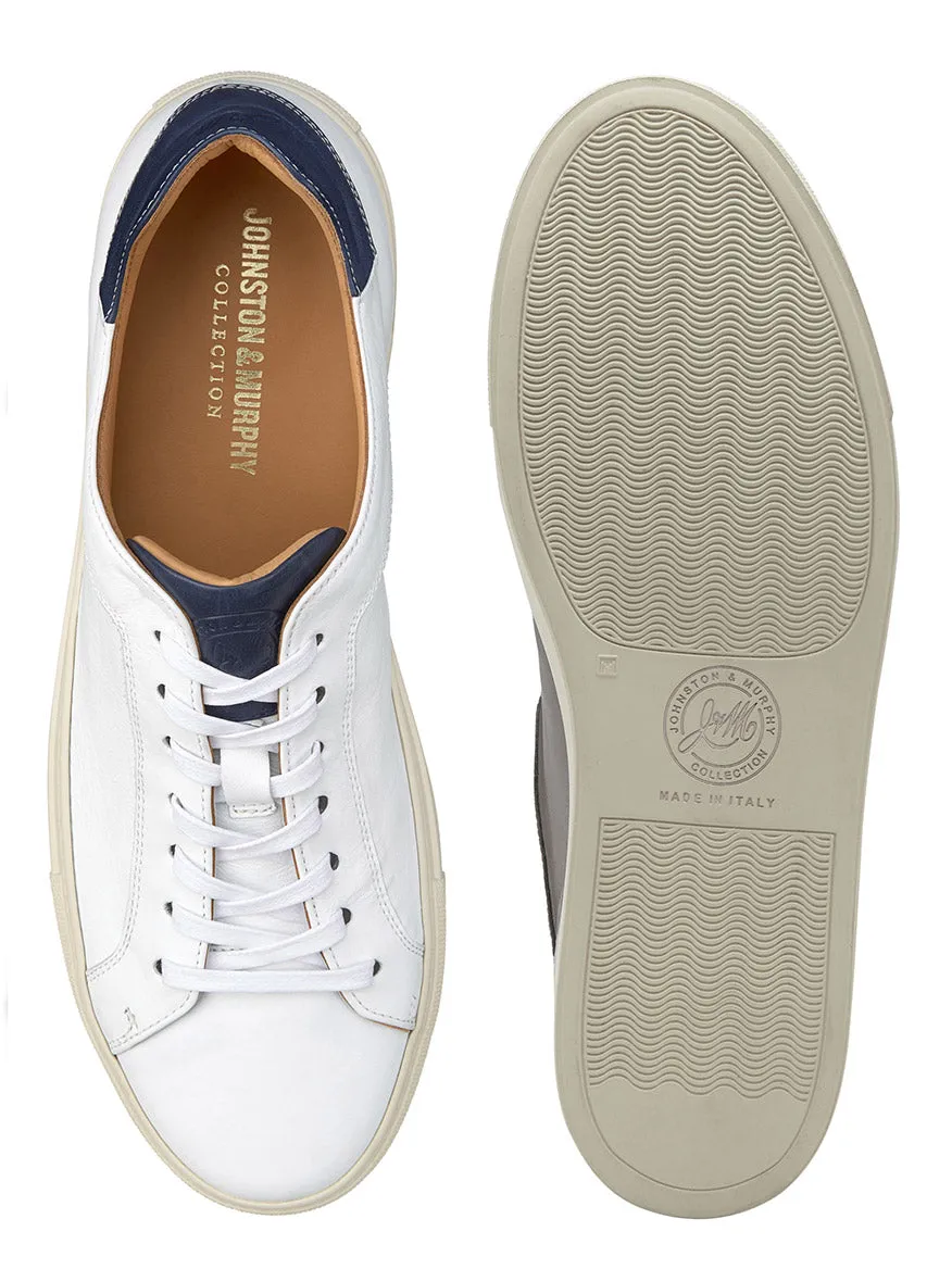 J & M Collection Jared Lace-To-Toe in White Italian Calfskin