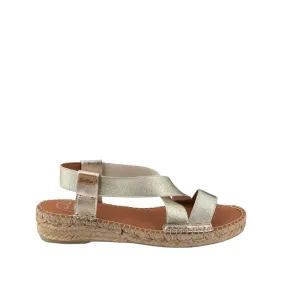 Metallic Cotton Blend Wedge Espadrille for Women - Eire-RC