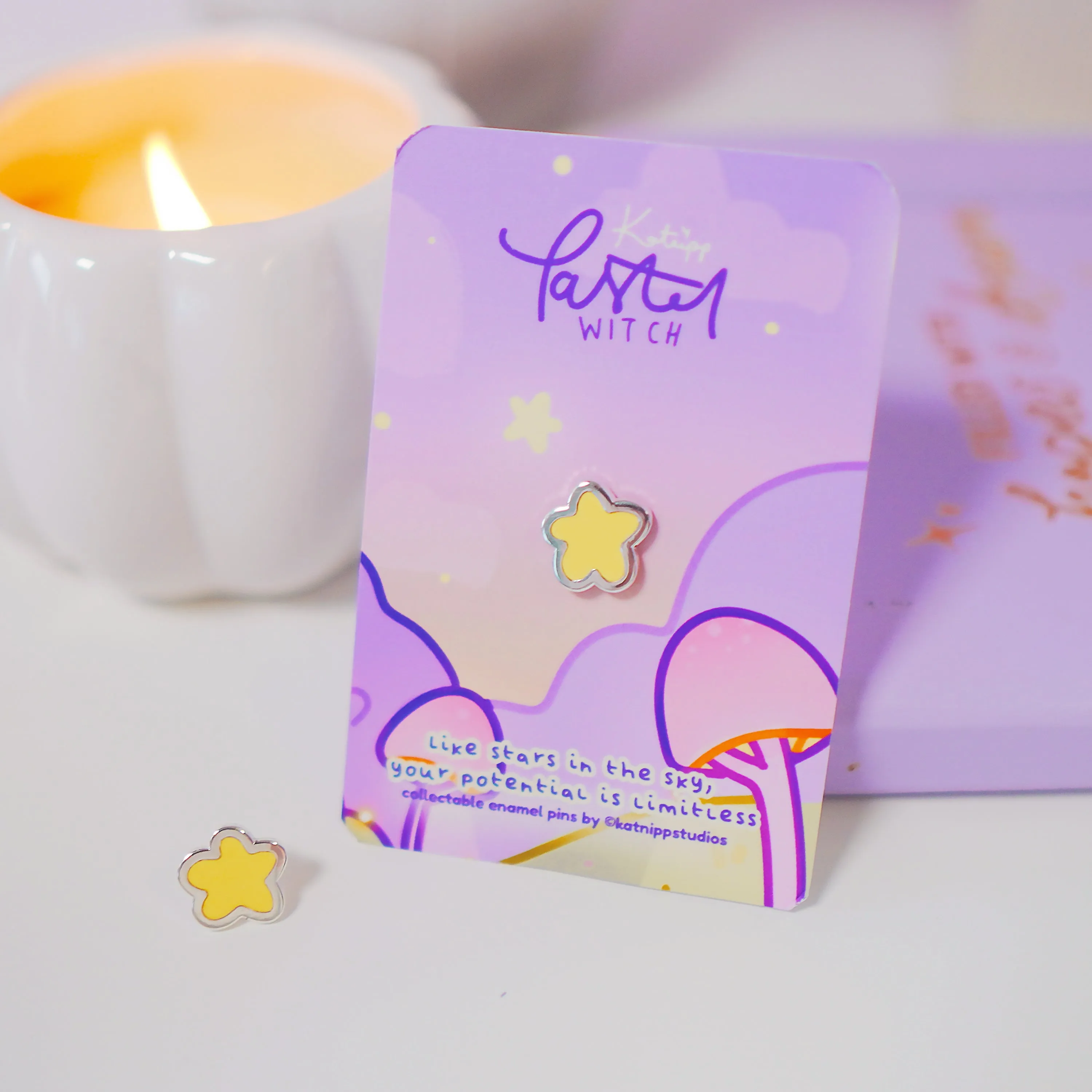 Mini Star Enamel Pin | Kawaii Pastel Witch Accessory | Cute Star Collectible
