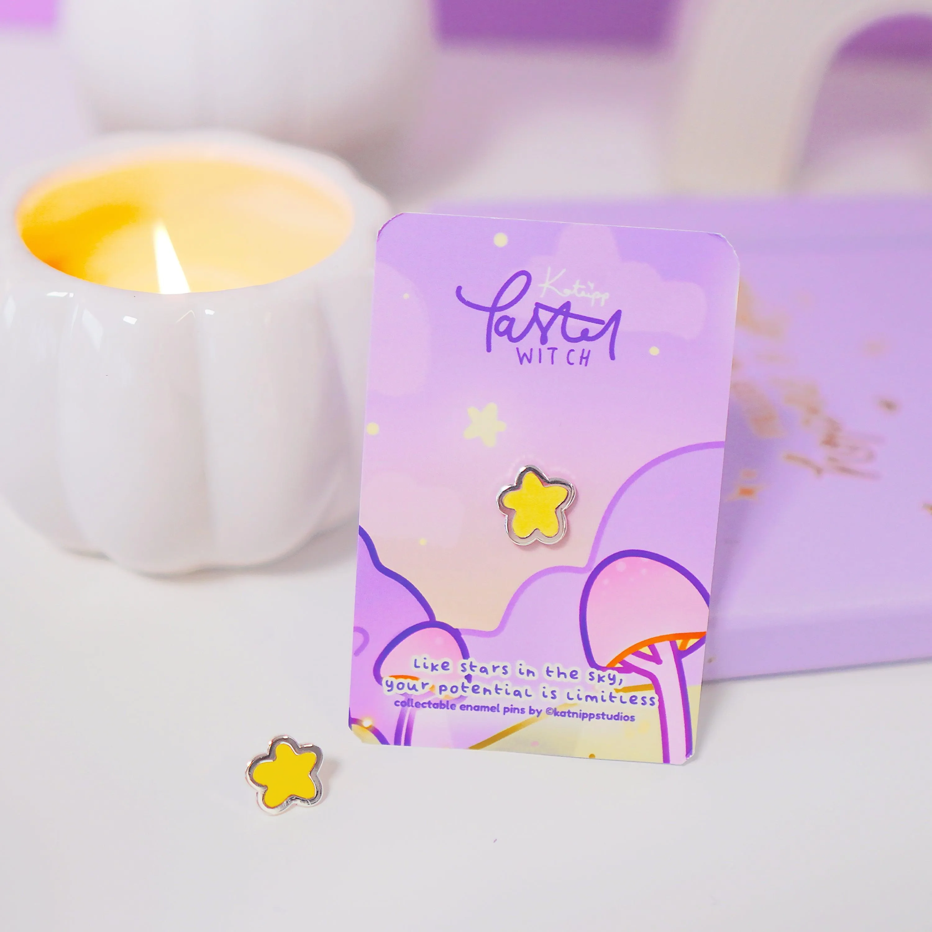 Mini Star Enamel Pin | Kawaii Pastel Witch Accessory | Cute Star Collectible