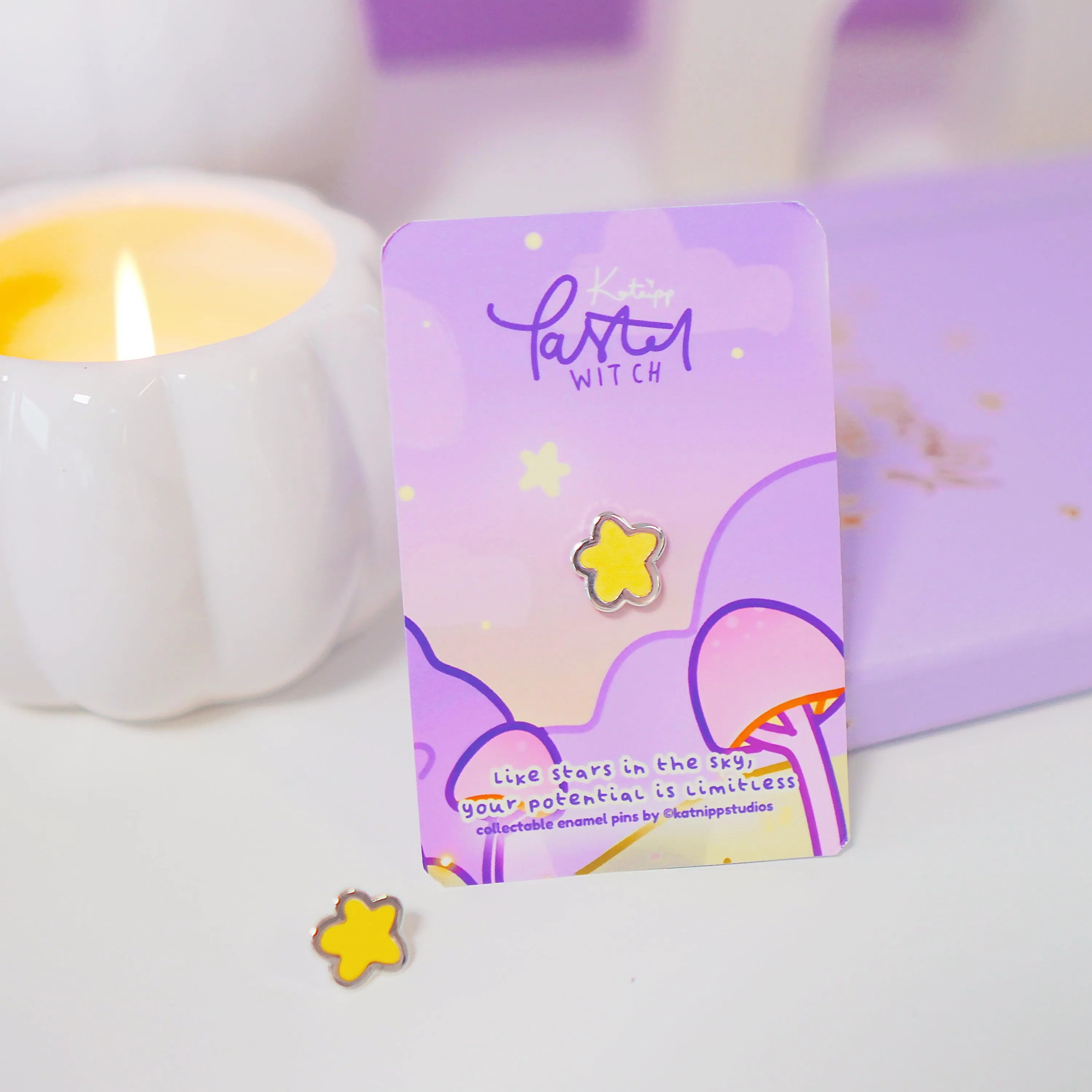 Mini Star Enamel Pin | Kawaii Pastel Witch Accessory | Cute Star Collectible