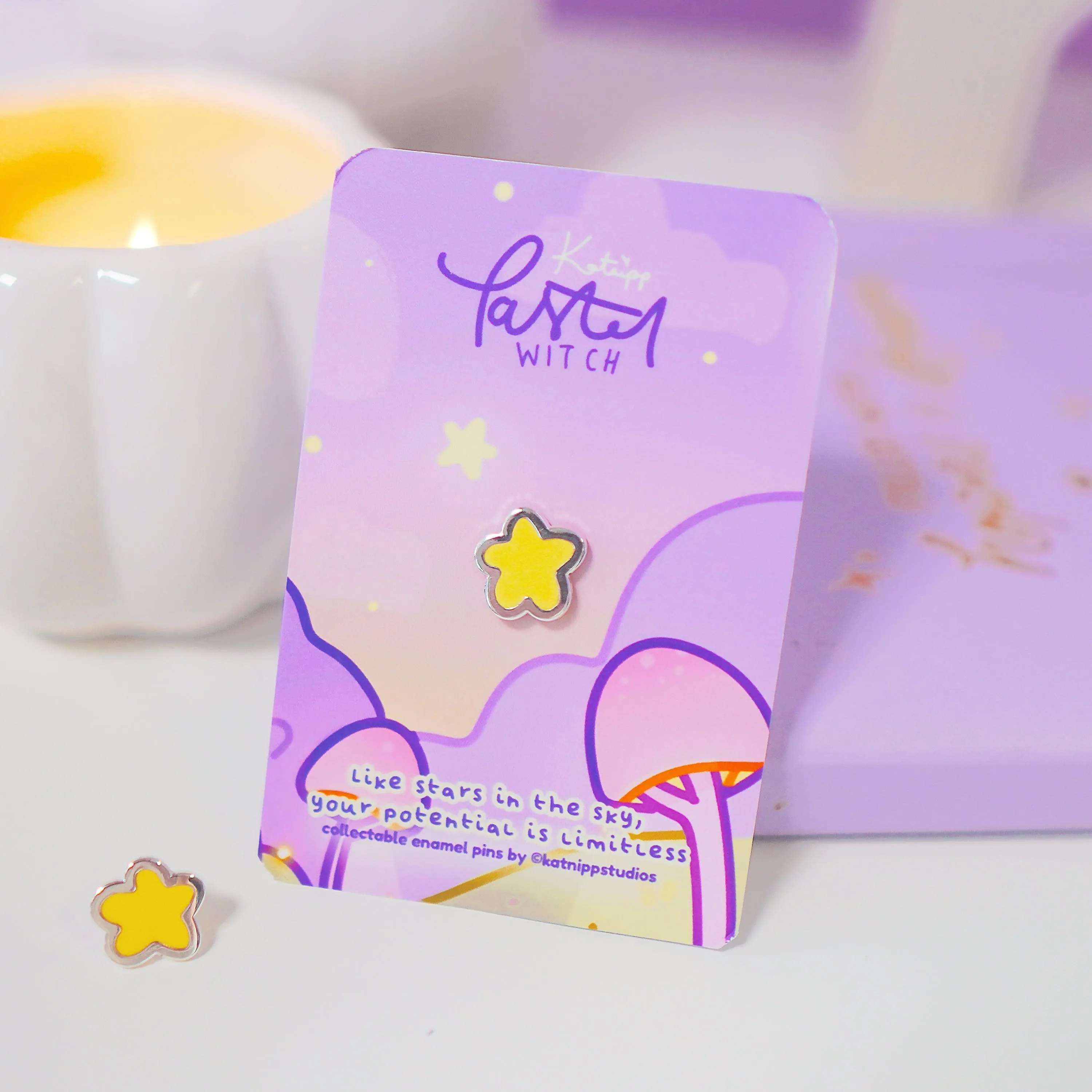 Mini Star Enamel Pin | Kawaii Pastel Witch Accessory | Cute Star Collectible