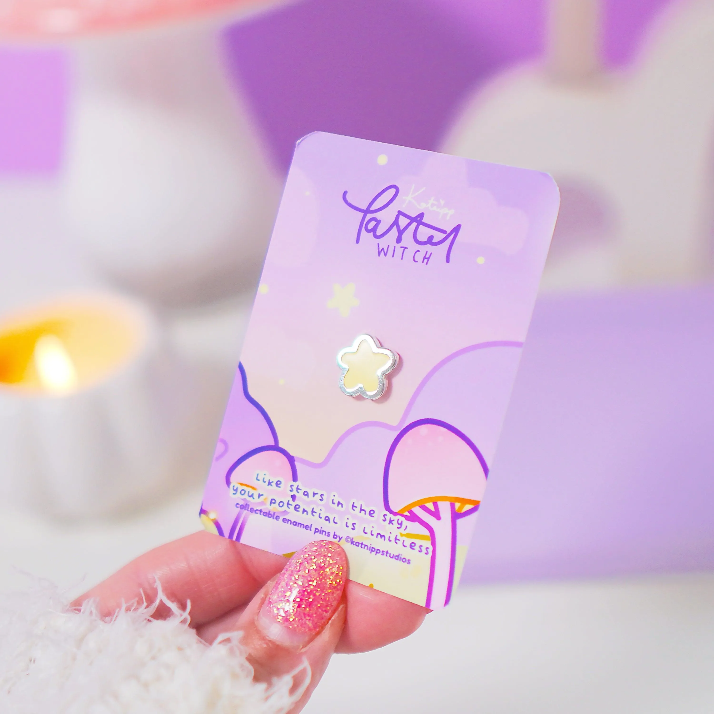 Mini Star Enamel Pin | Kawaii Pastel Witch Accessory | Cute Star Collectible