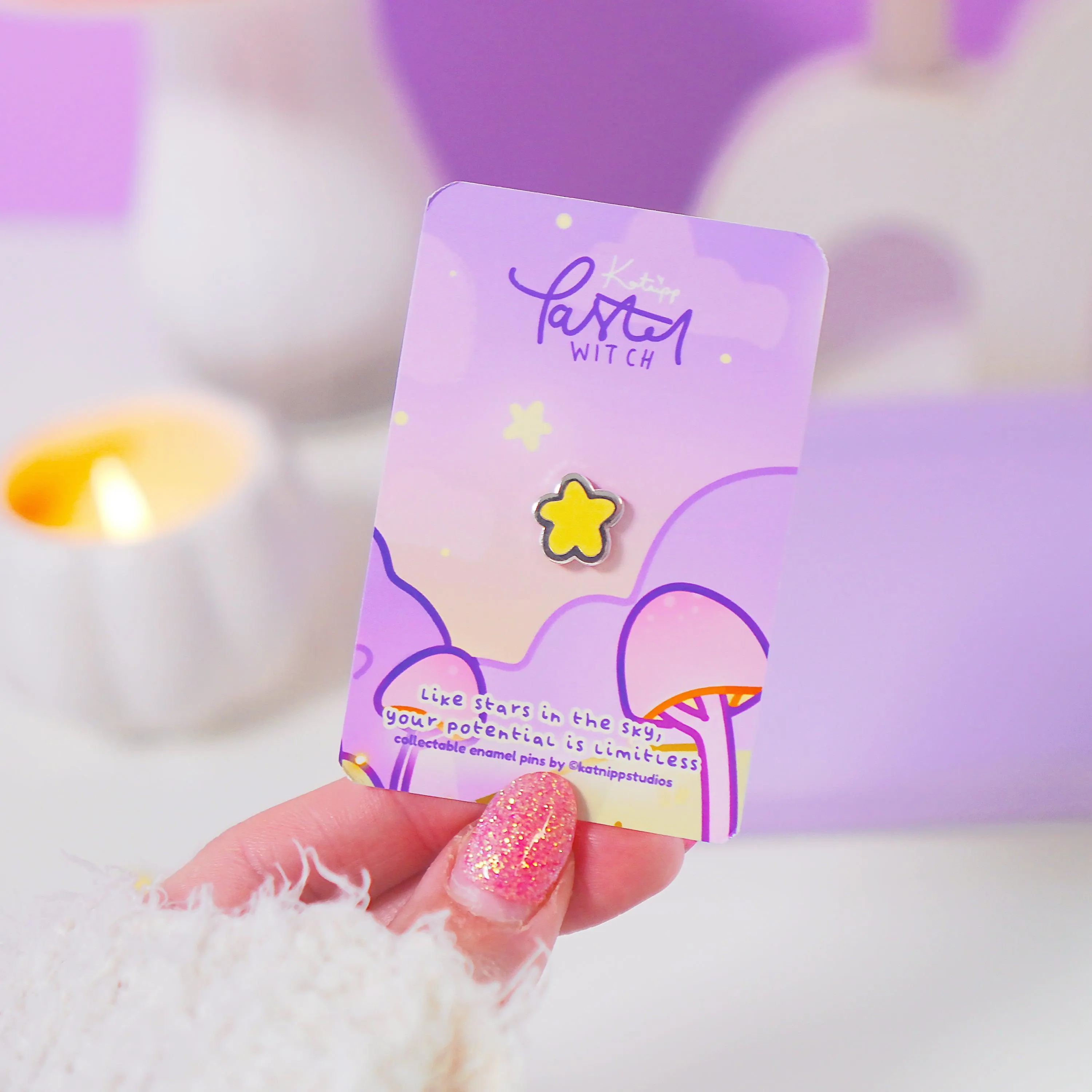 Mini Star Enamel Pin | Kawaii Pastel Witch Accessory | Cute Star Collectible