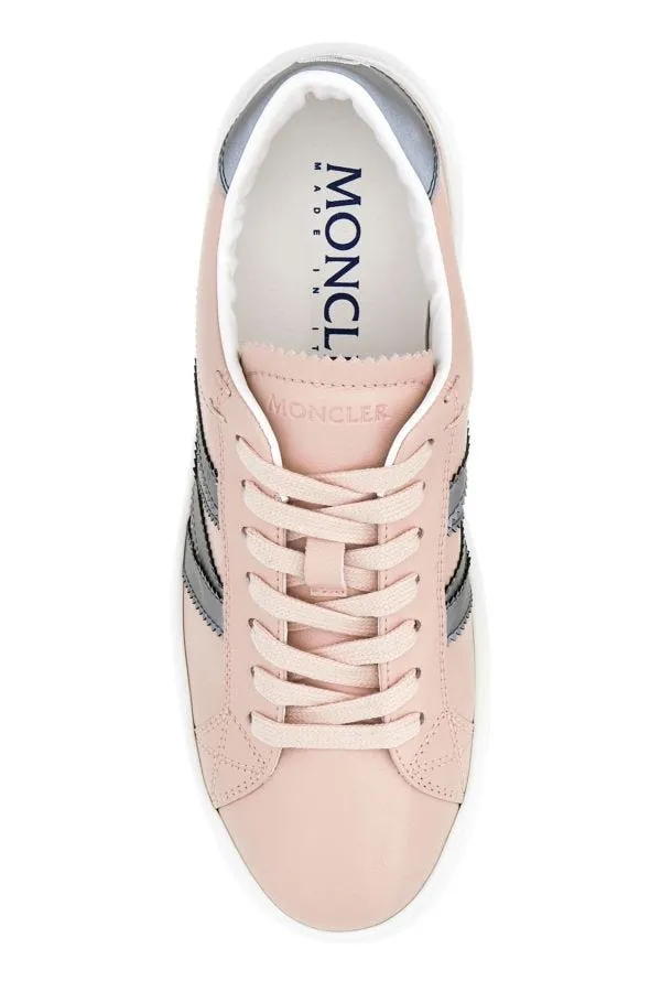 MONCLER | Pastel pink leather Monaco M sneakers