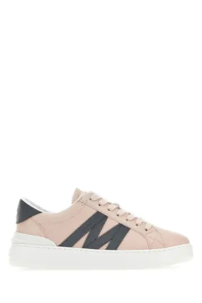 MONCLER | Pastel pink leather Monaco M sneakers