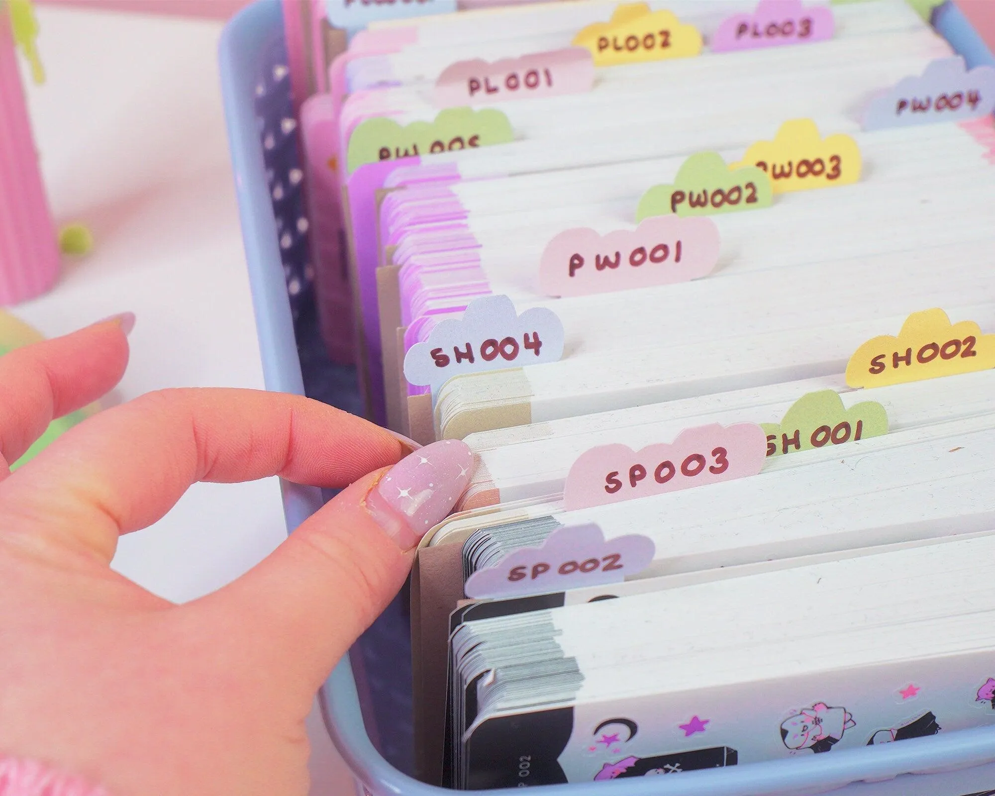 Pastel Cloud Index Tab Stickers | Kawaii A5 Organiser Labels | Cute Planner & Study Accessories | ID006