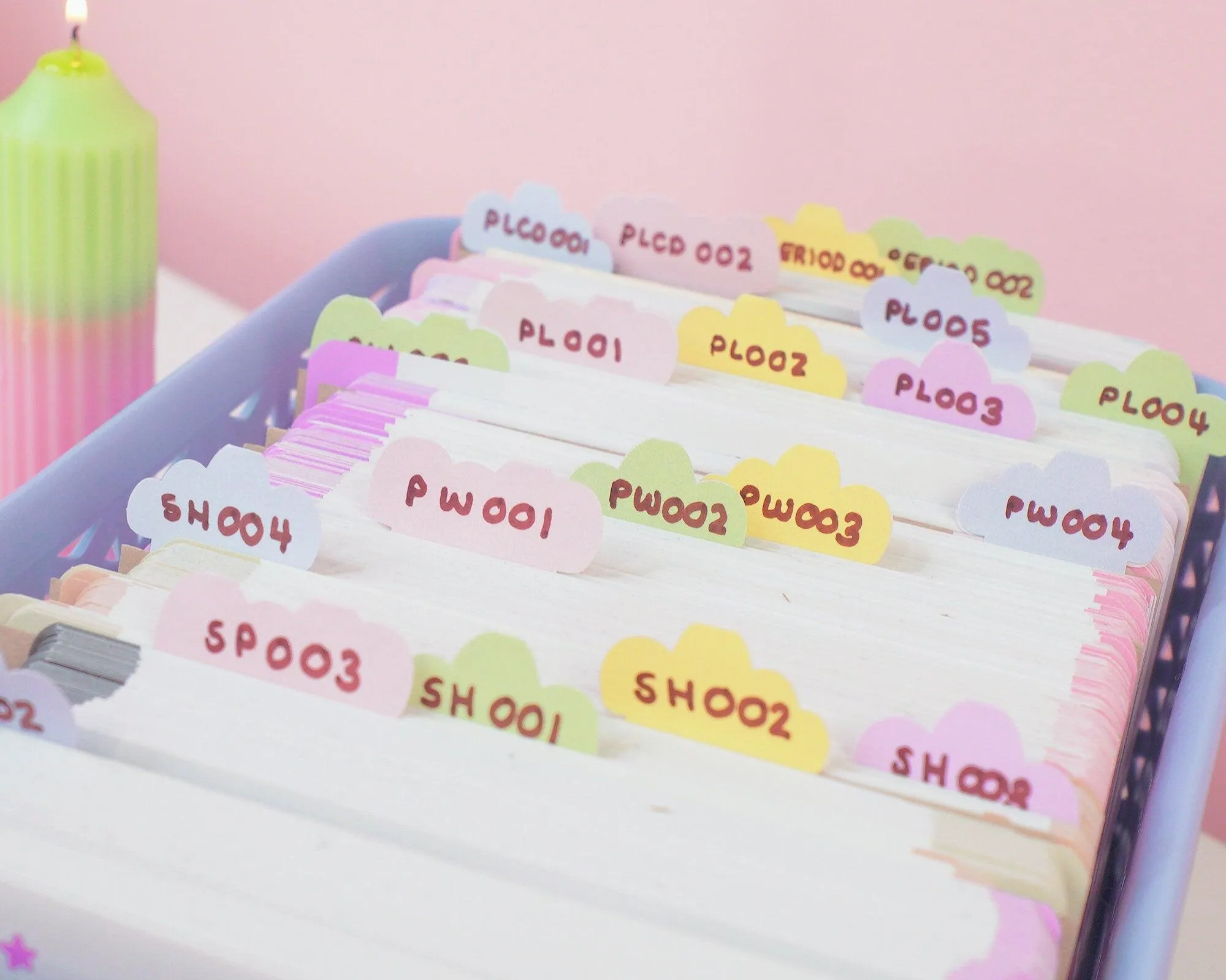 Pastel Cloud Index Tab Stickers | Kawaii A5 Organiser Labels | Cute Planner & Study Accessories | ID006