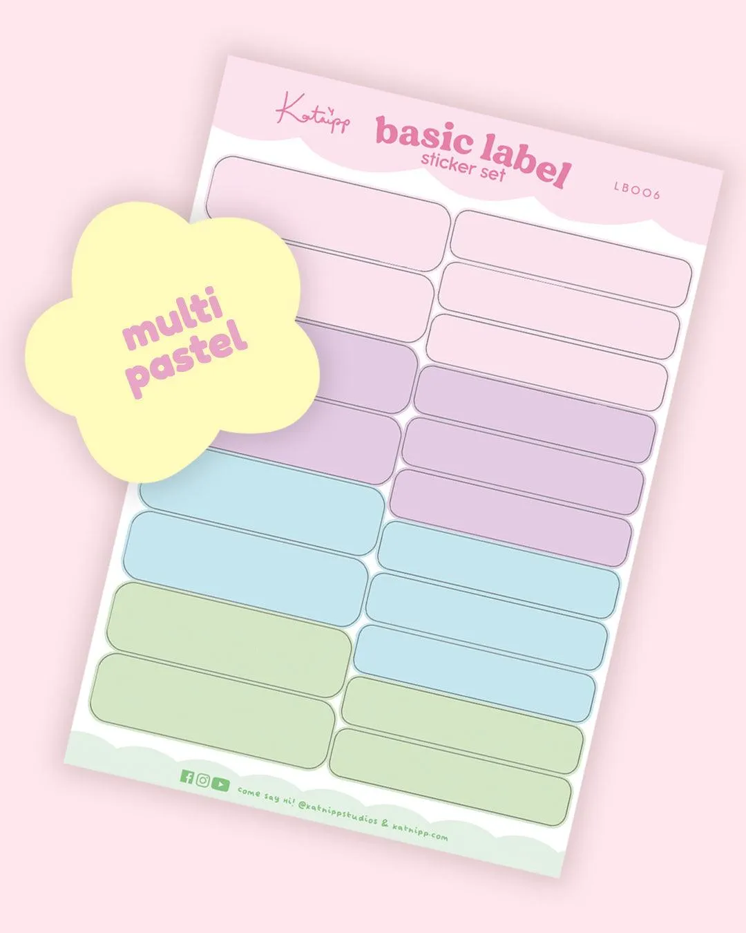 Pastel Label Sticker Set | Functional Planner Tabs | Kawaii Organisation Stickers in Multiple Colours