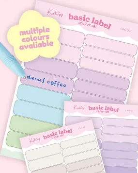 Pastel Label Sticker Set | Functional Planner Tabs | Kawaii Organisation Stickers in Multiple Colours