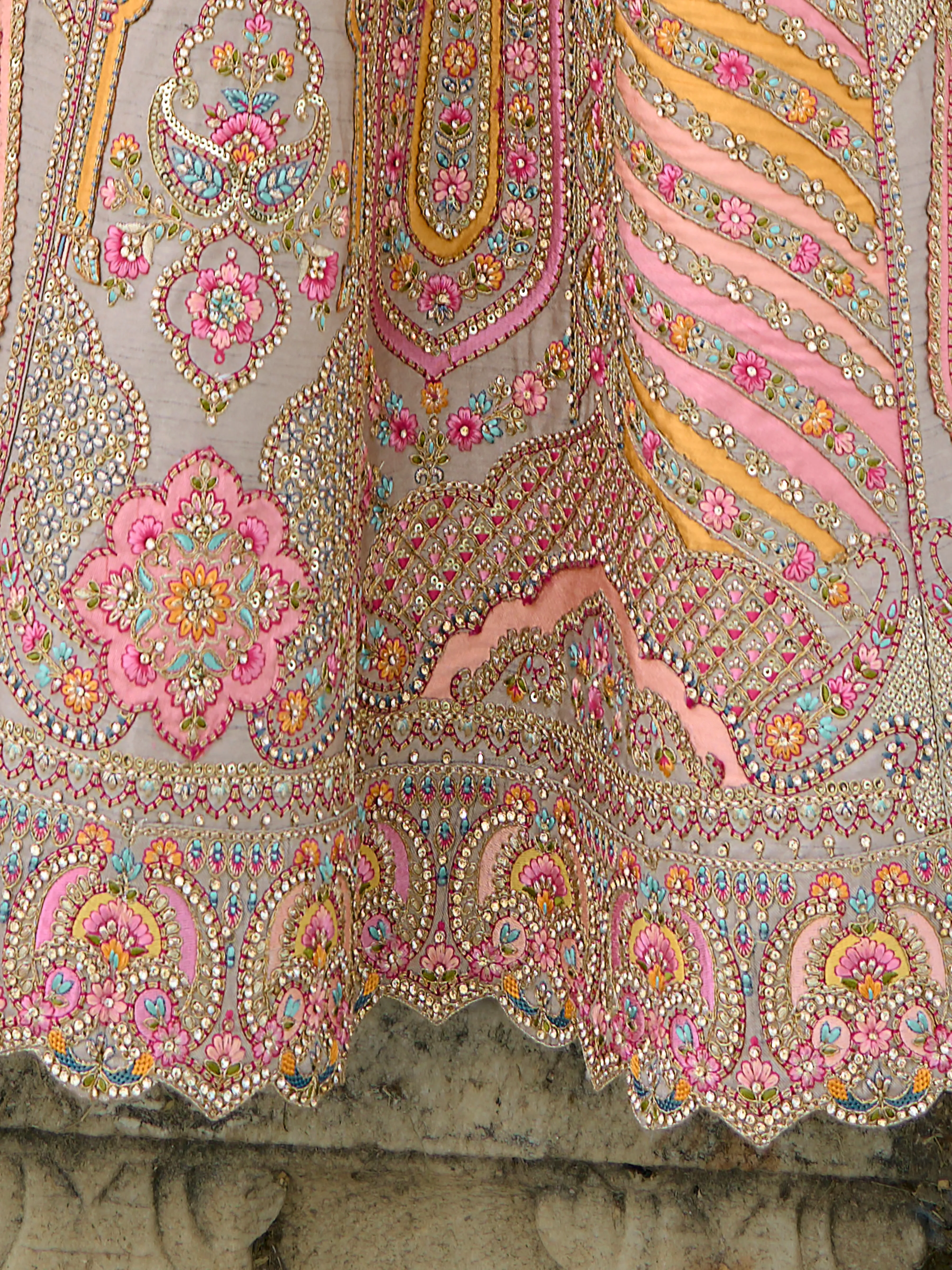 Peach Bridal Lehenga with Soft Embroidery