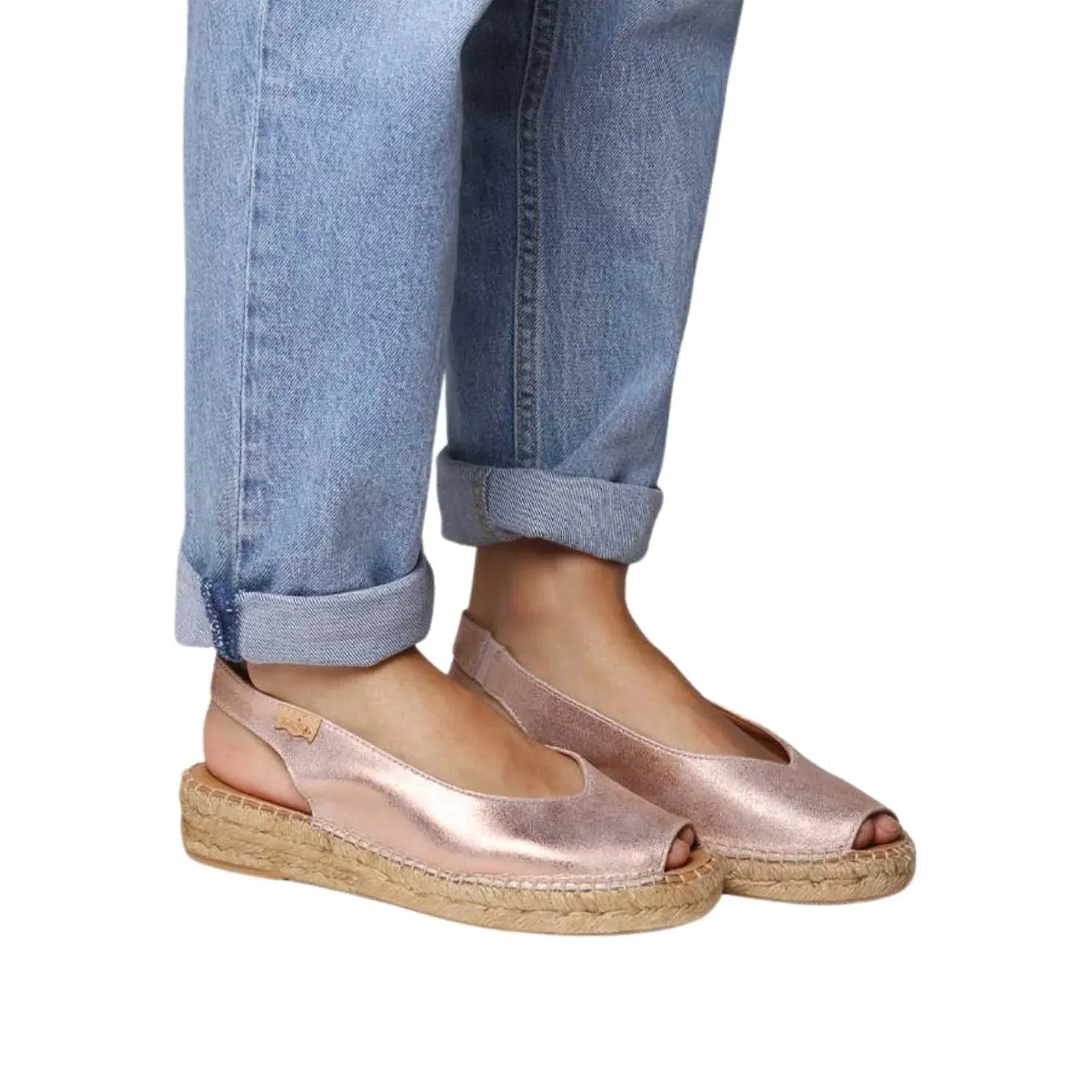 Plain Leather Espadrilles for Women - Erica-AS