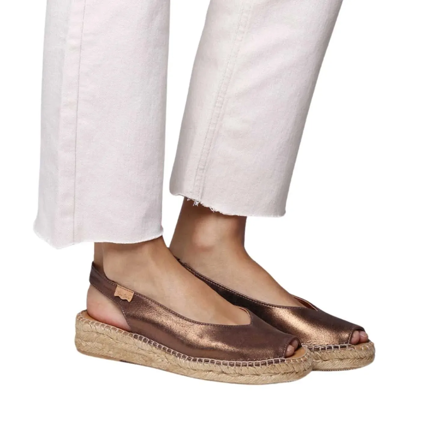 Plain Leather Espadrilles for Women - Erica-AS