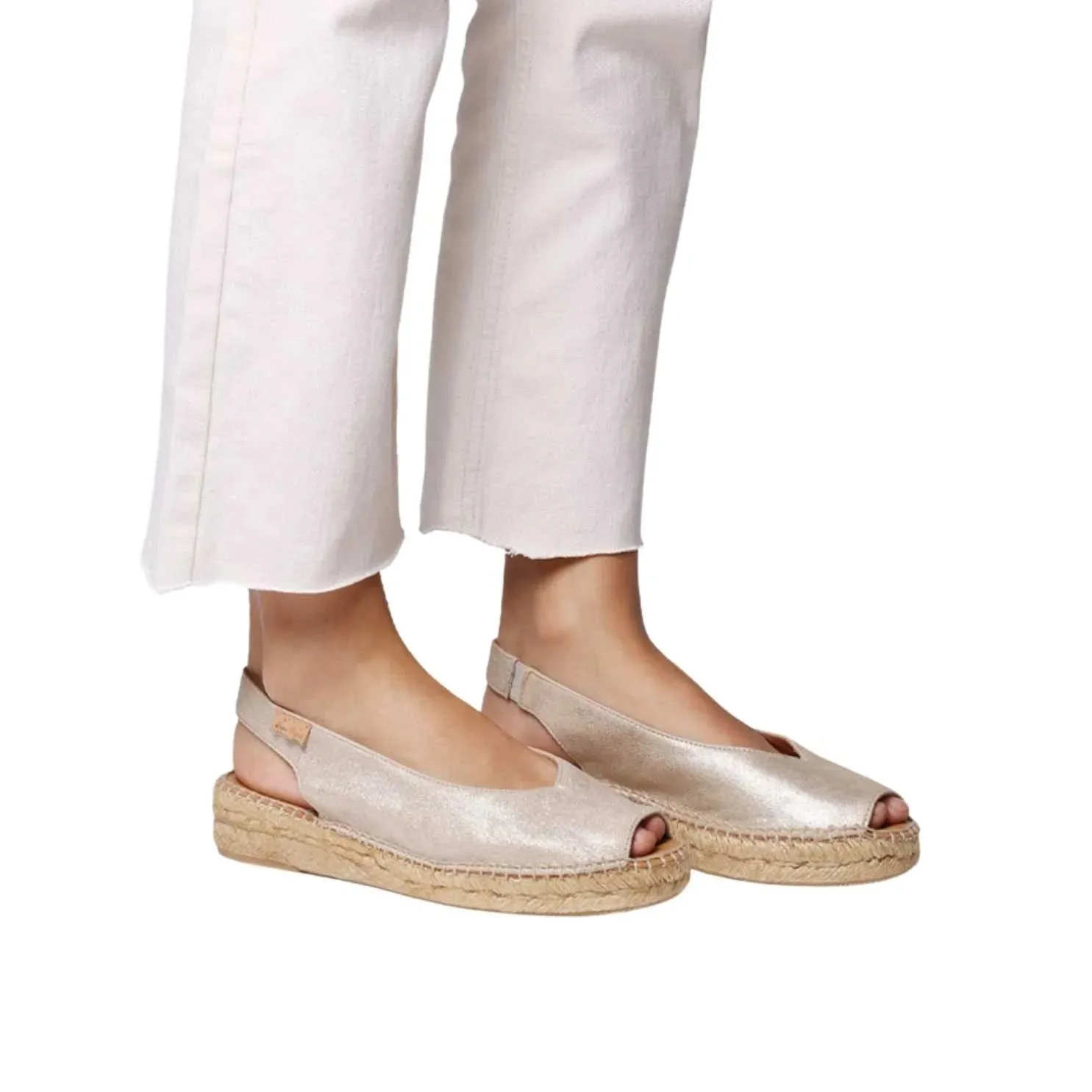 Plain Leather Espadrilles for Women - Erica-AS