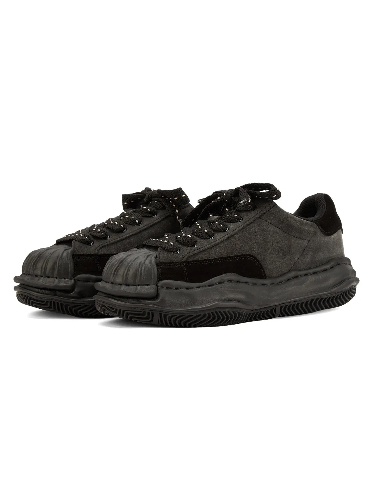 Sneakerhill Black Retro Washed Street Rap Sneakers - 2059