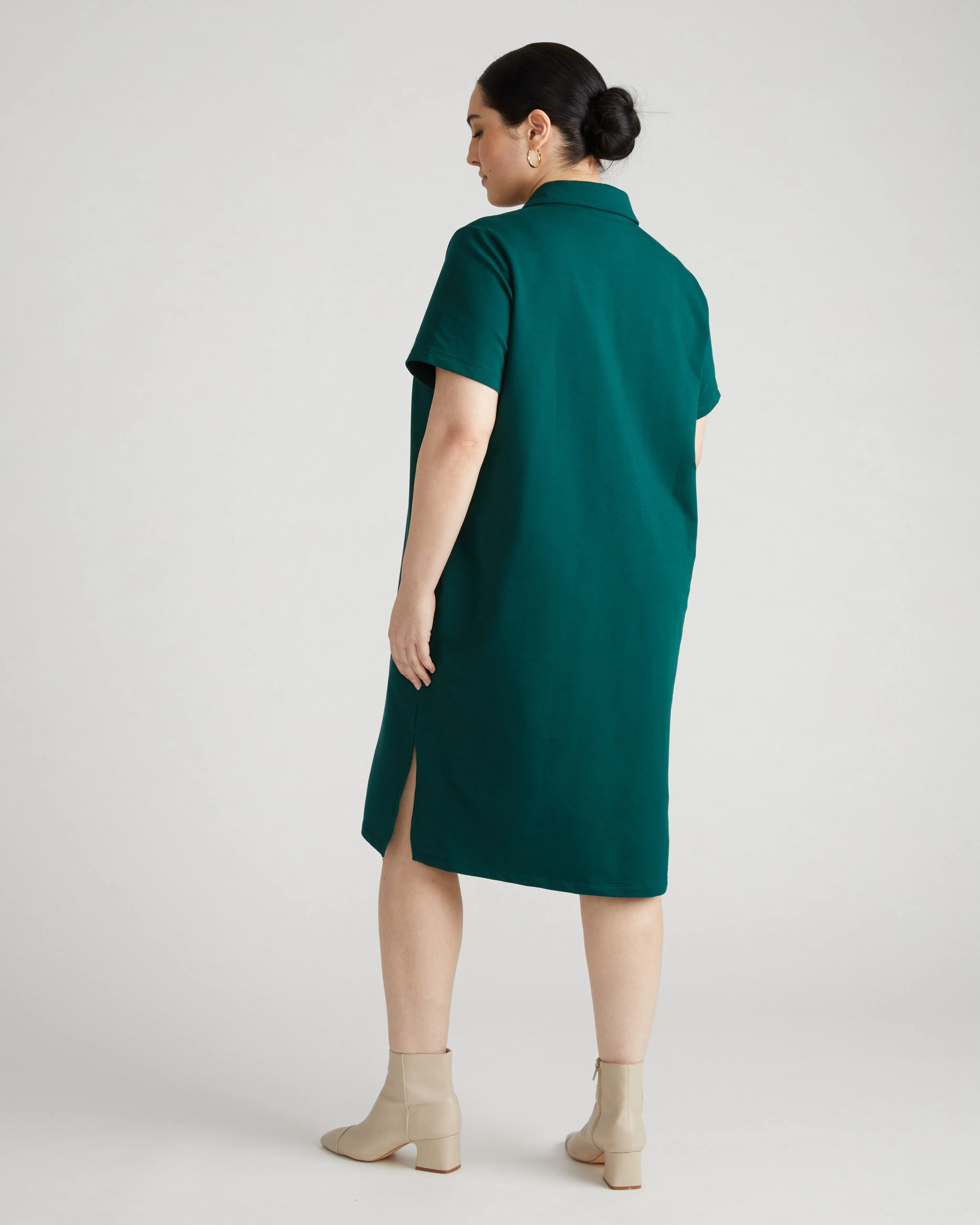 Varsity French Terry Polo Dress - Botanic